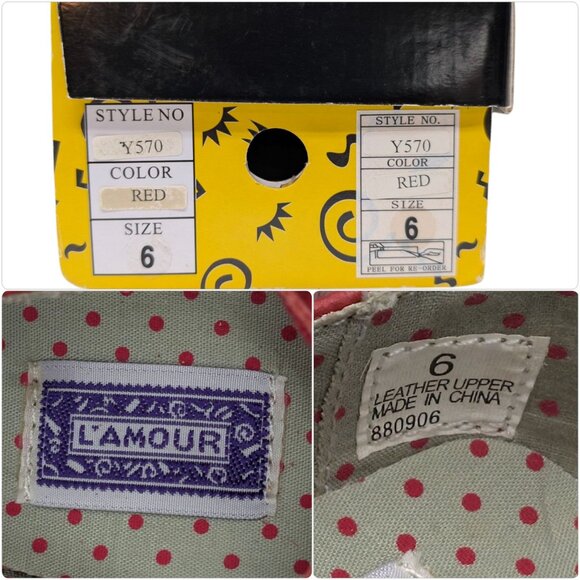 Lamour Pebbled Leather Mary Jane Shoes Girls Red Double Strap Flats Size 6 - Picture 13 of 13